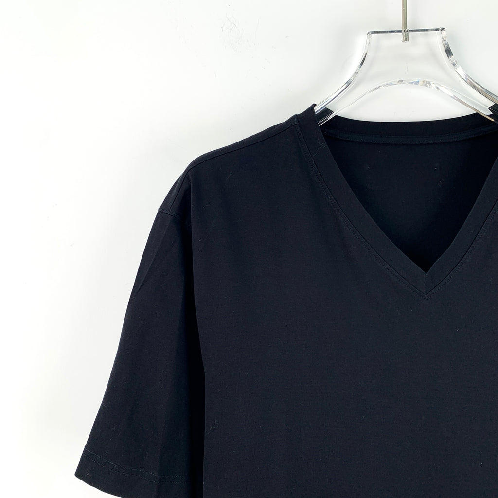 Prada Black Cotton V-Neck Short Sleeve T-Shirt XL