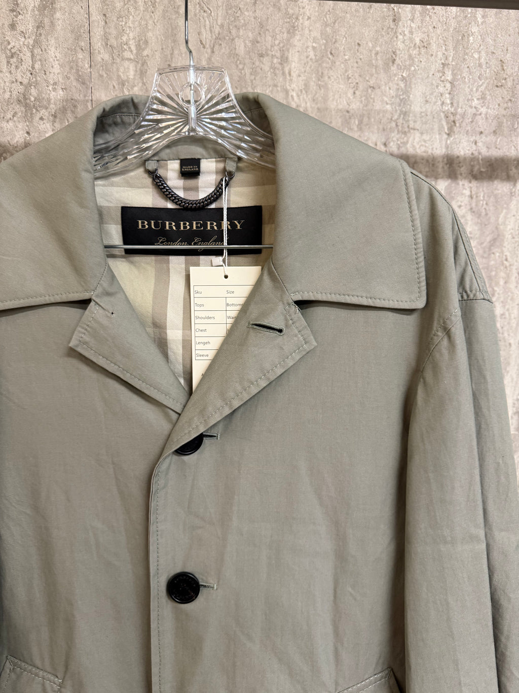 Burberry Green Cotton Trench Coat XS