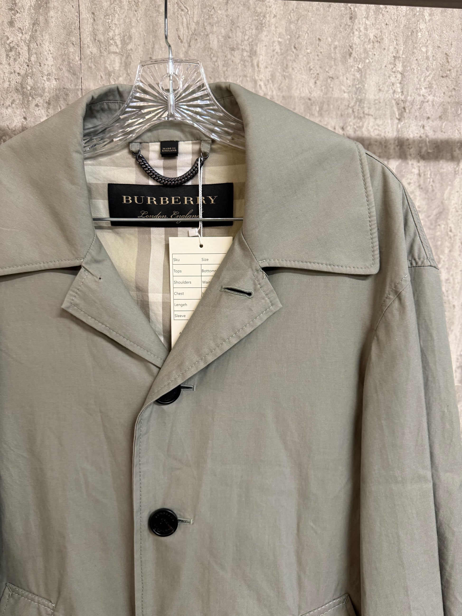 Burberry Green Cotton Trench Coat XS