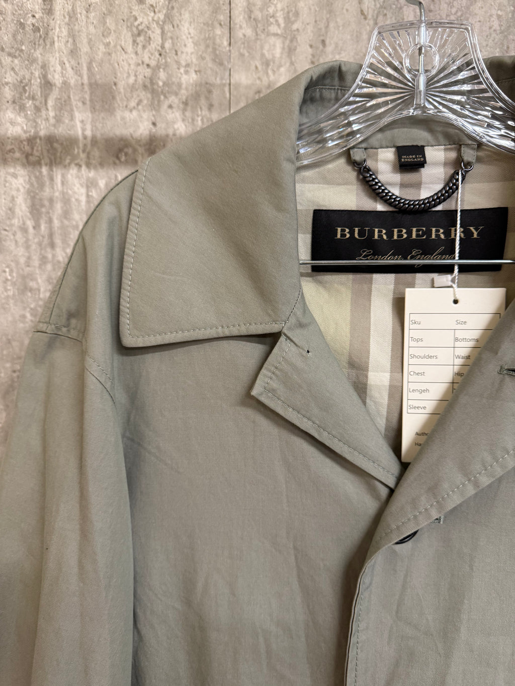 Burberry Green Cotton Trench Coat XS
