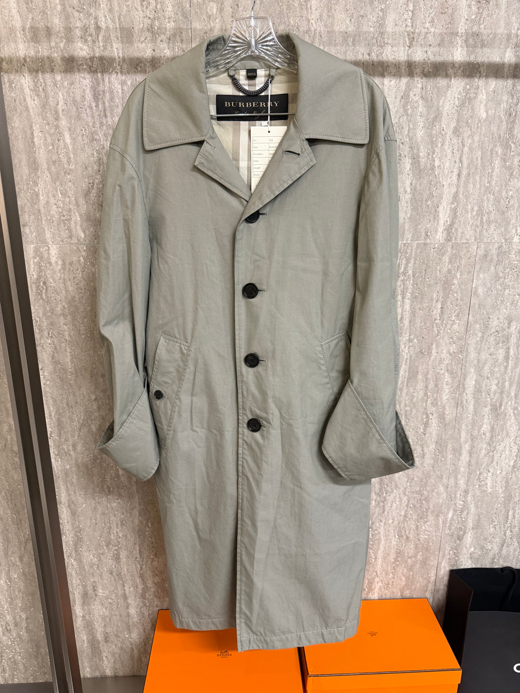 Burberry Green Cotton Trench Coat XS