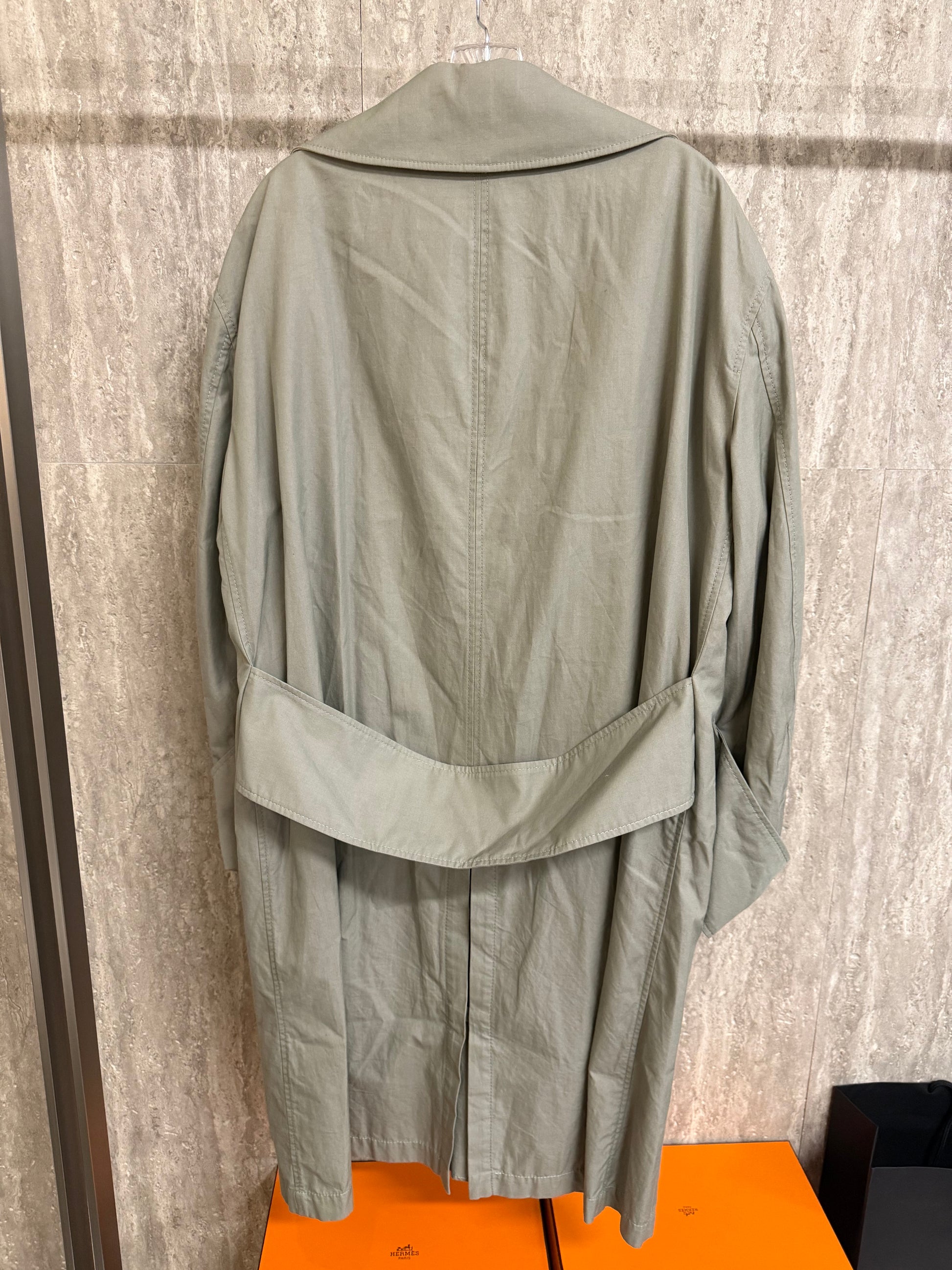 Burberry Green Cotton Trench Coat XS
