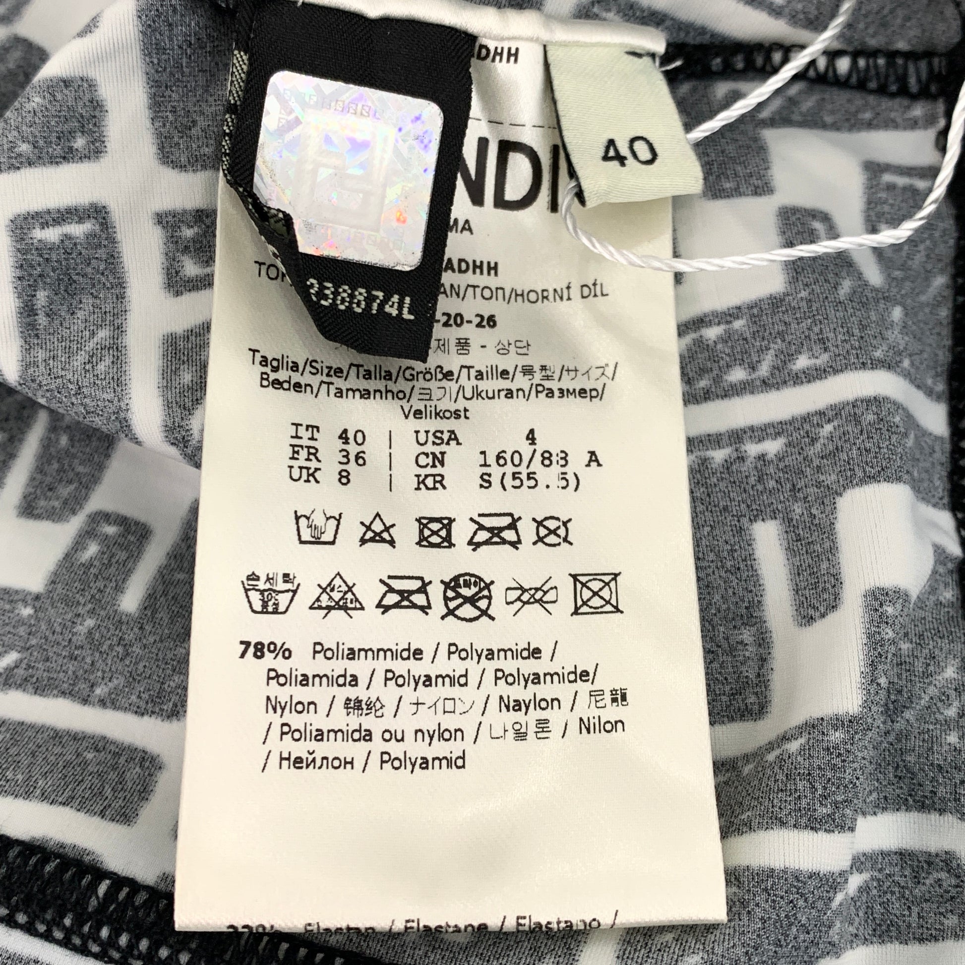 Fendi  Printed Crew Neck Crop Top M