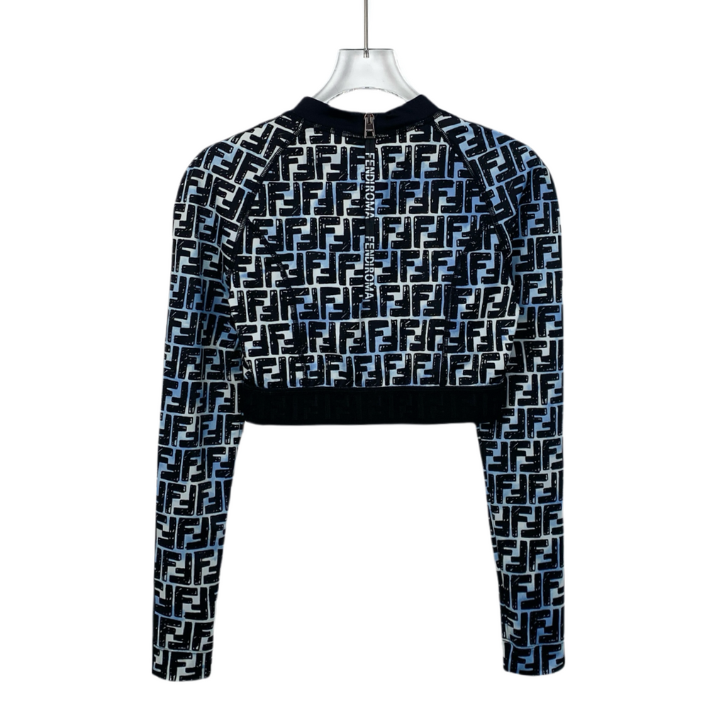 Fendi  Printed Crew Neck Crop Top M
