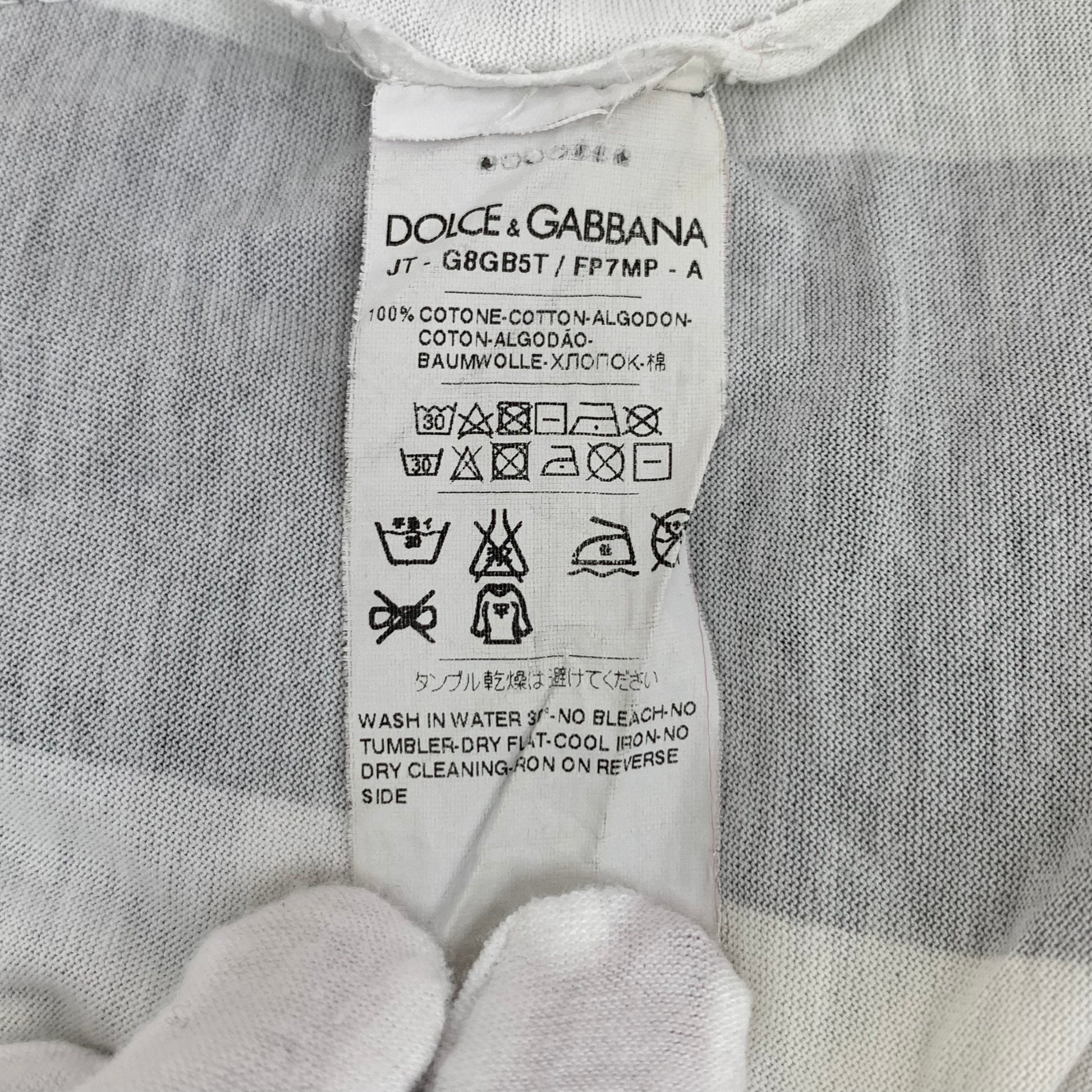 Dolce & Gabbana White & Grey Striped Lemon Printed Cotton SHIRT L