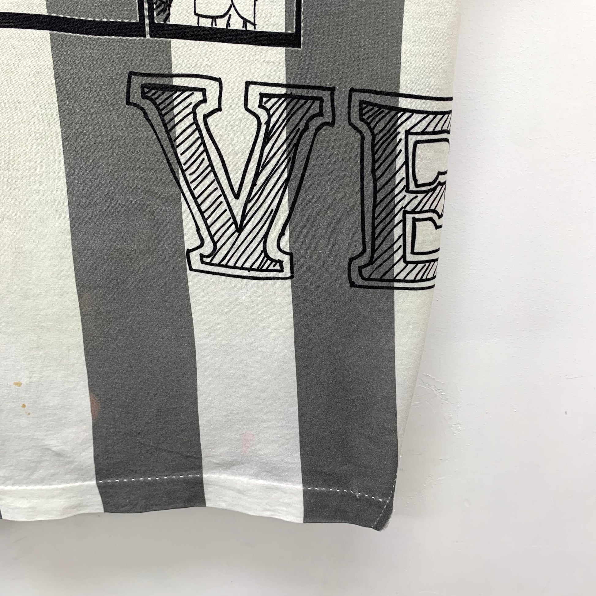 Dolce & Gabbana White & Grey Striped Lemon Printed Cotton SHIRT L
