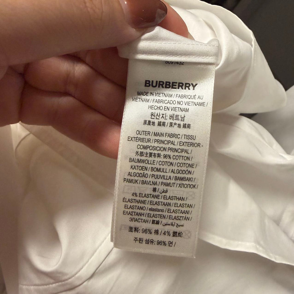 Pre-owned Burberry Shefford Long-Sleeve Shirt (Optic White size xl)