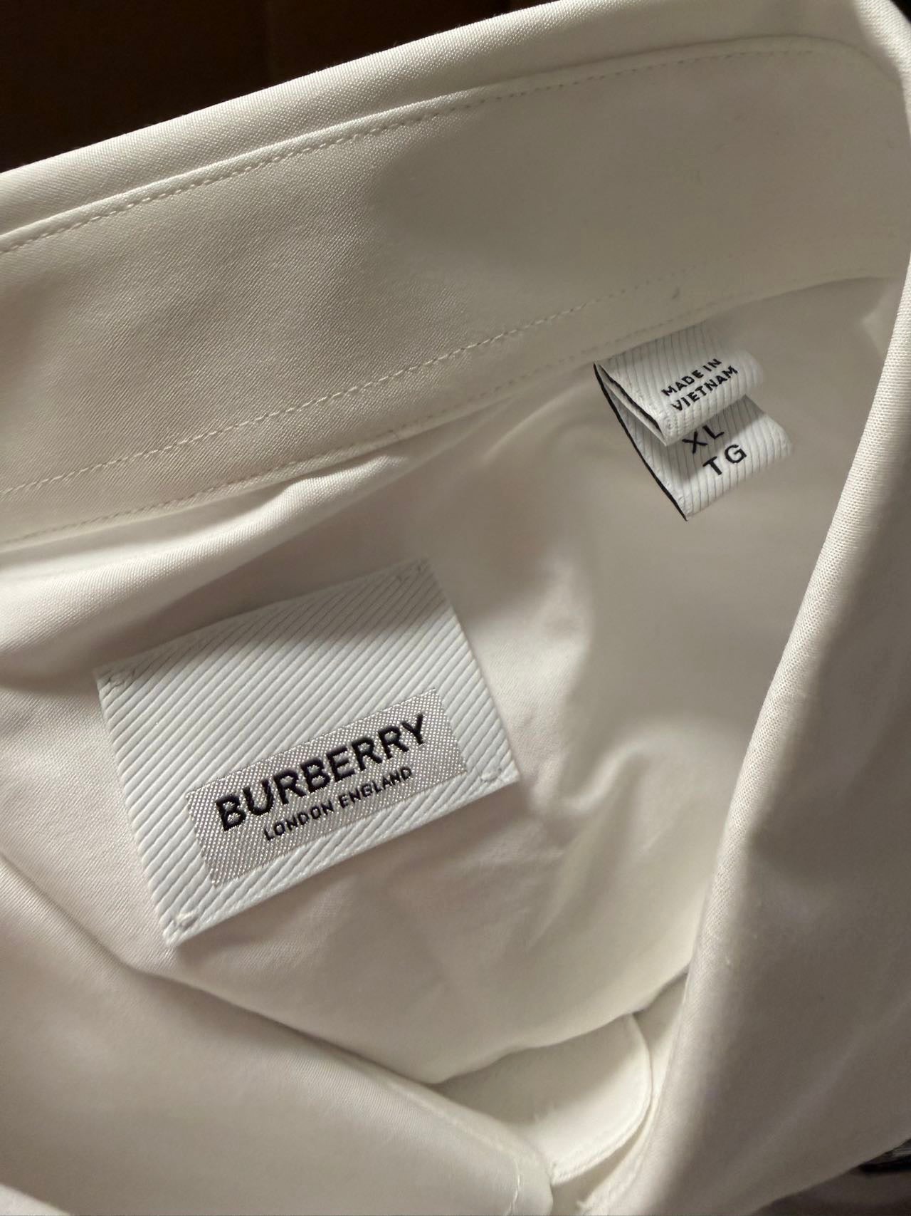 Pre-owned Burberry Shefford Long-Sleeve Shirt (Optic White size xl)