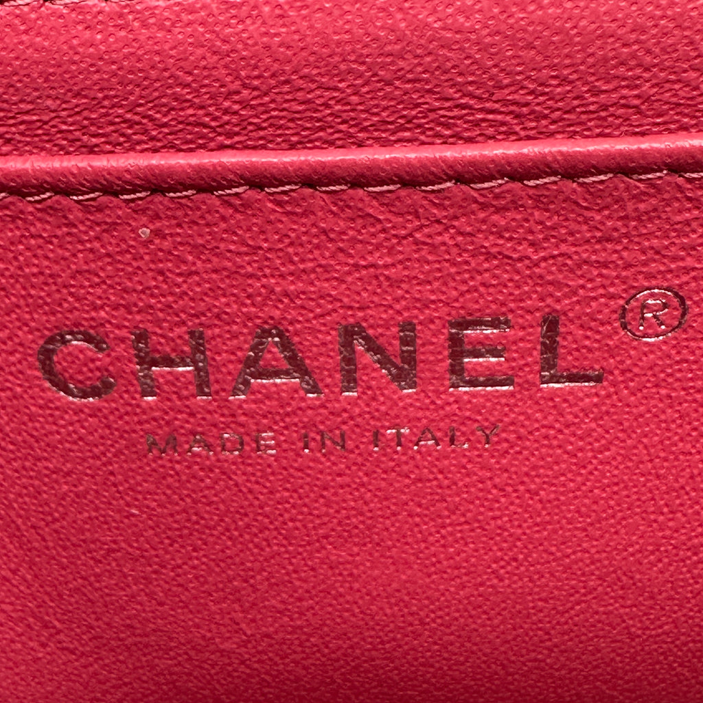 Lambskin Quilted Mini Rectangular Flap Neon Pink B22180