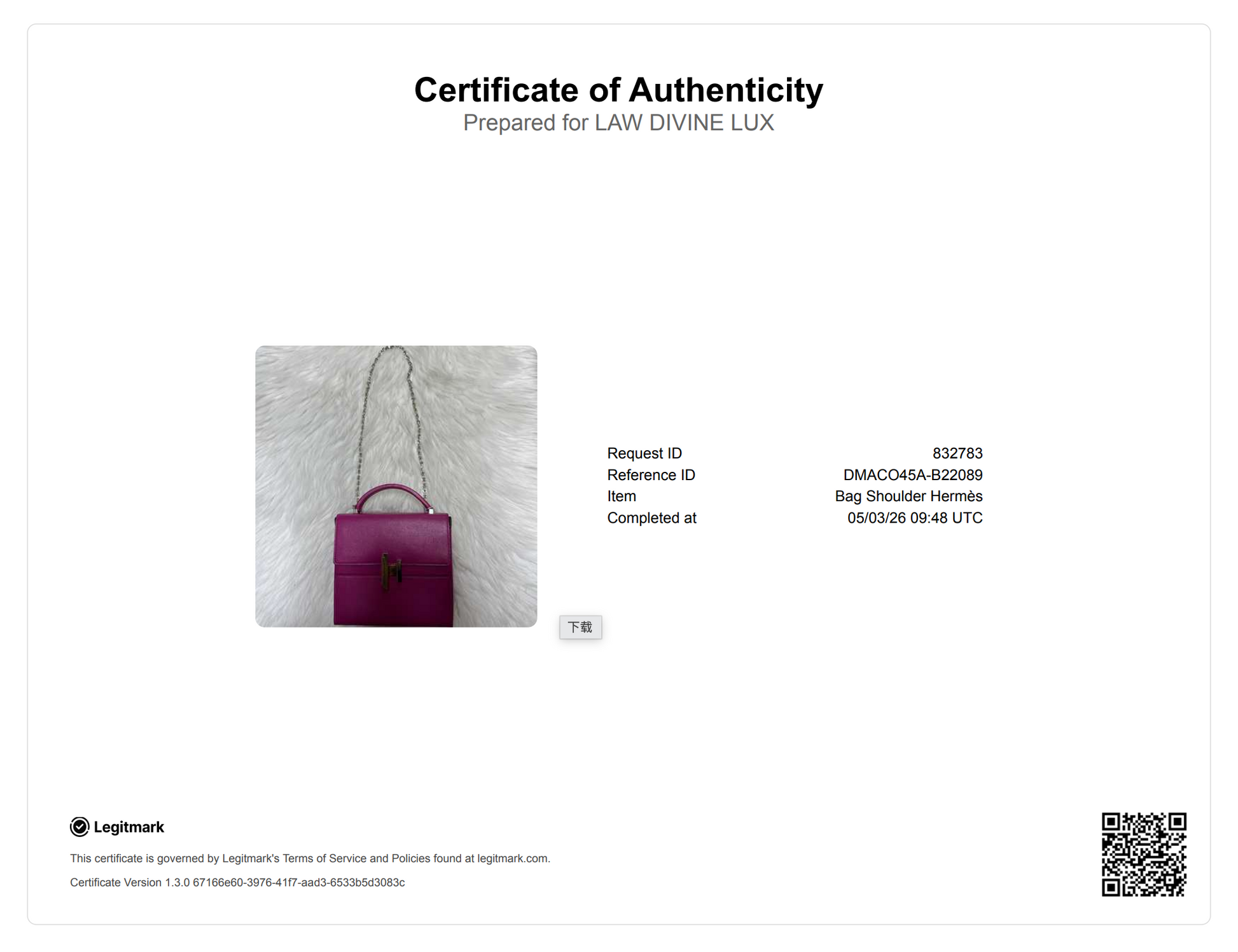 Cinhetic Top Handle Bag Villandry Calfskin B22089