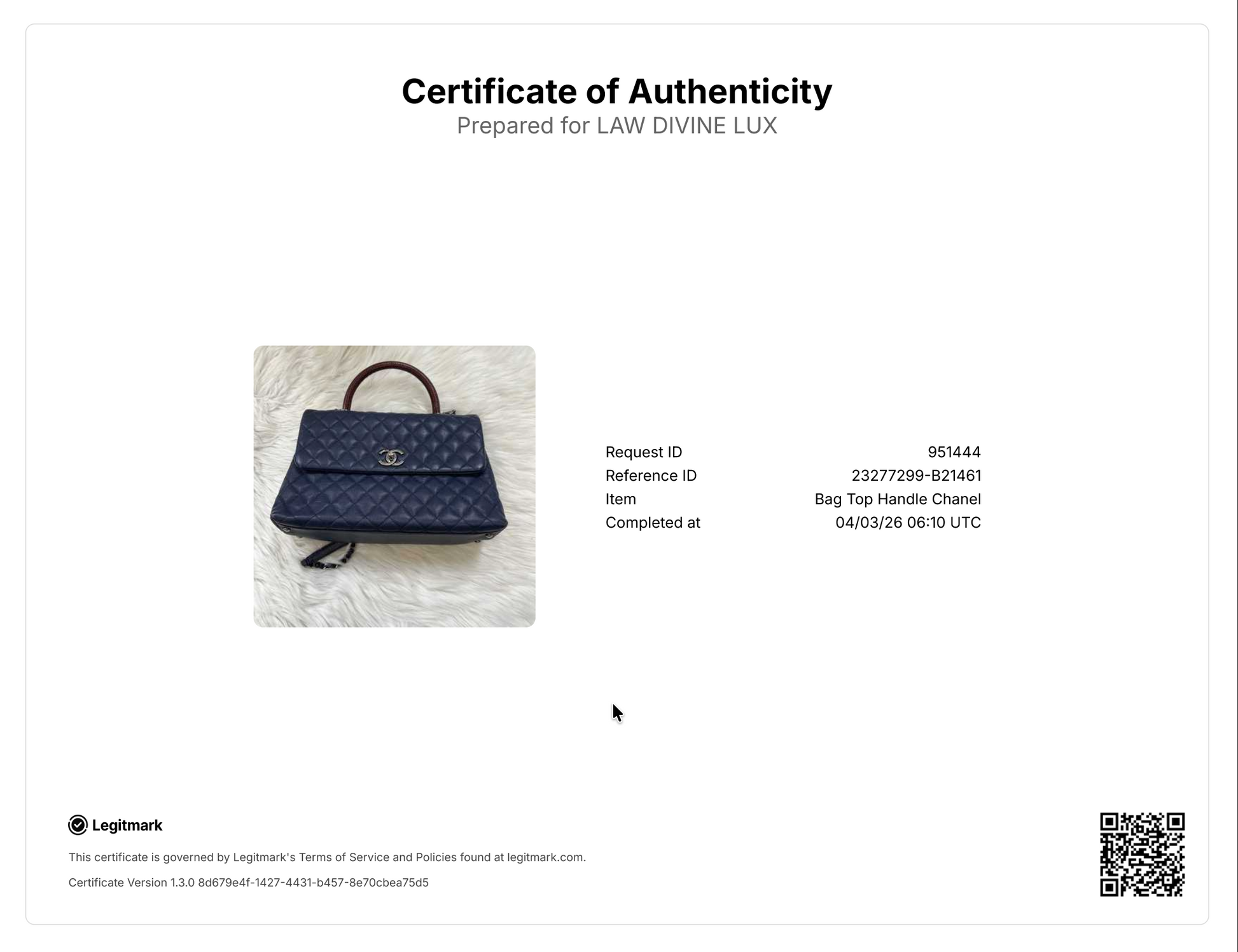 Coco Top Handle Bag Quilted Caviar Medium B21461