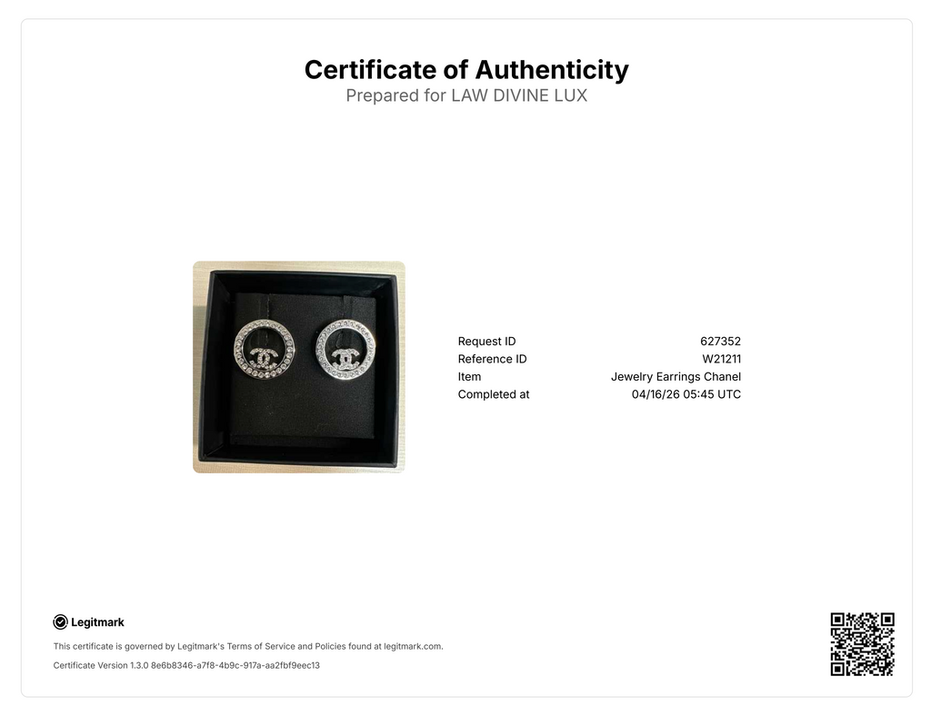 CC Crystal Circle Stud Earrings W21211