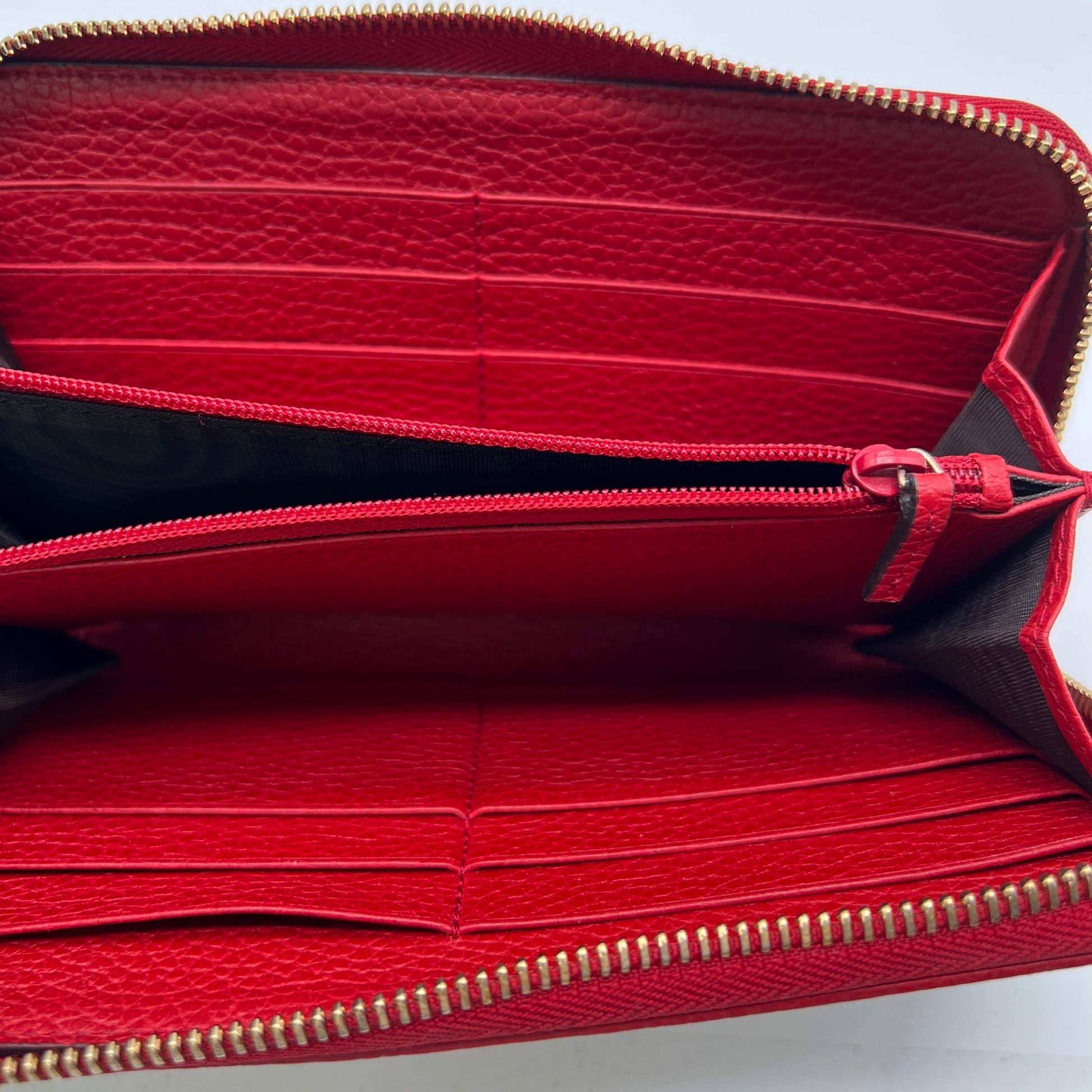 Monogram Dollar Calfskin Zip Around Wallet Beige Ebony Rosso W21499