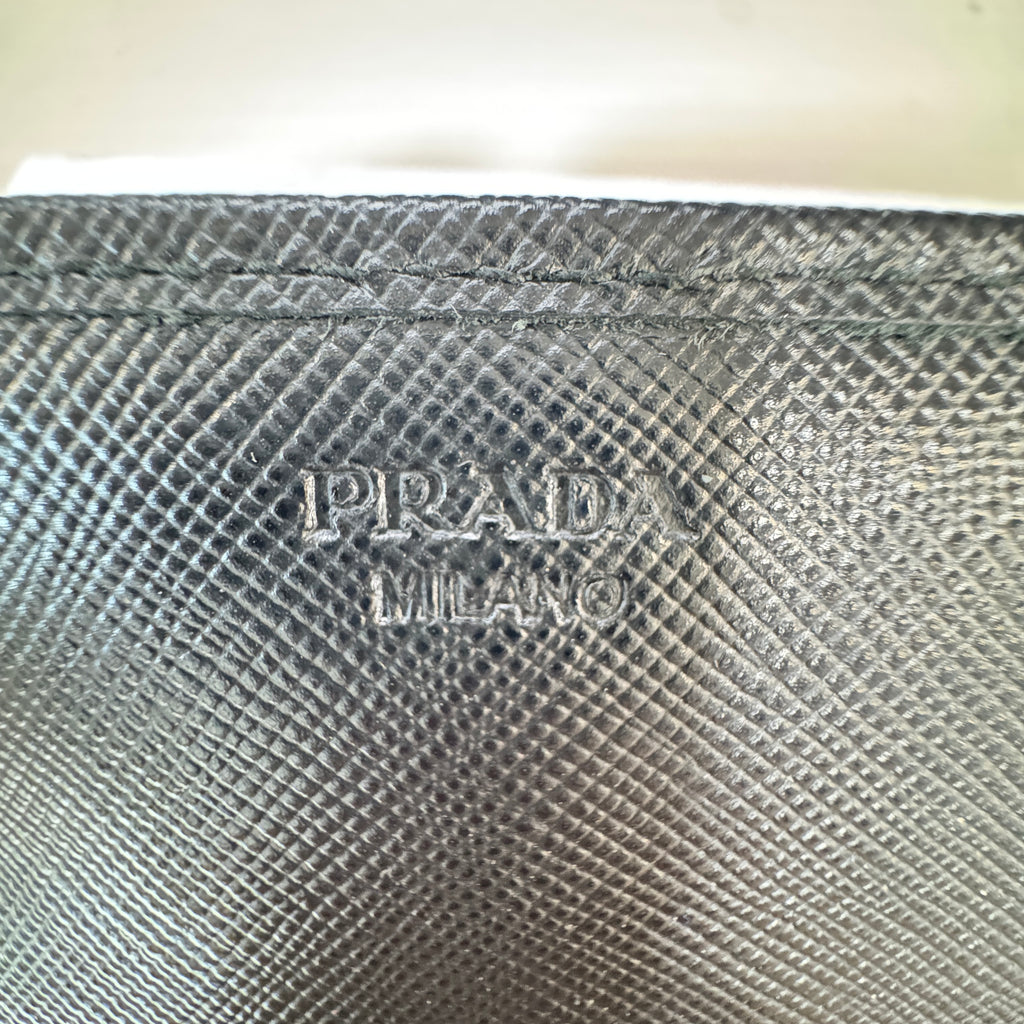 Prada Saffiano Leather Continental Wallet Black W21625