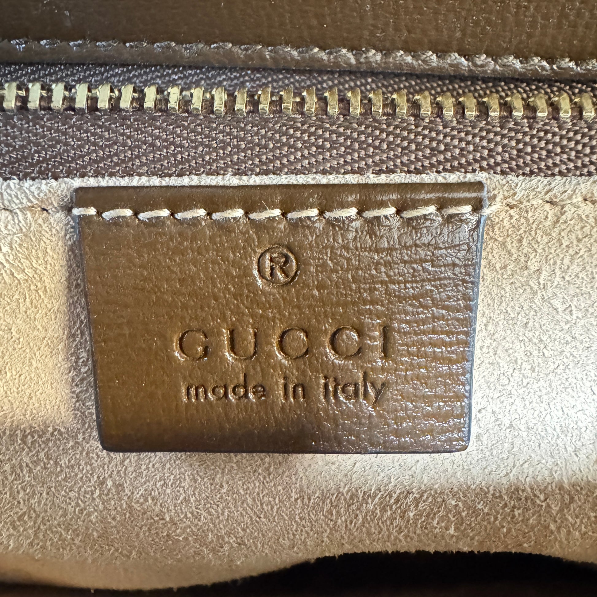 GG Supreme Monogram Horsebit 1955 Shoulder Bag Beige Brown Sugar B22286
