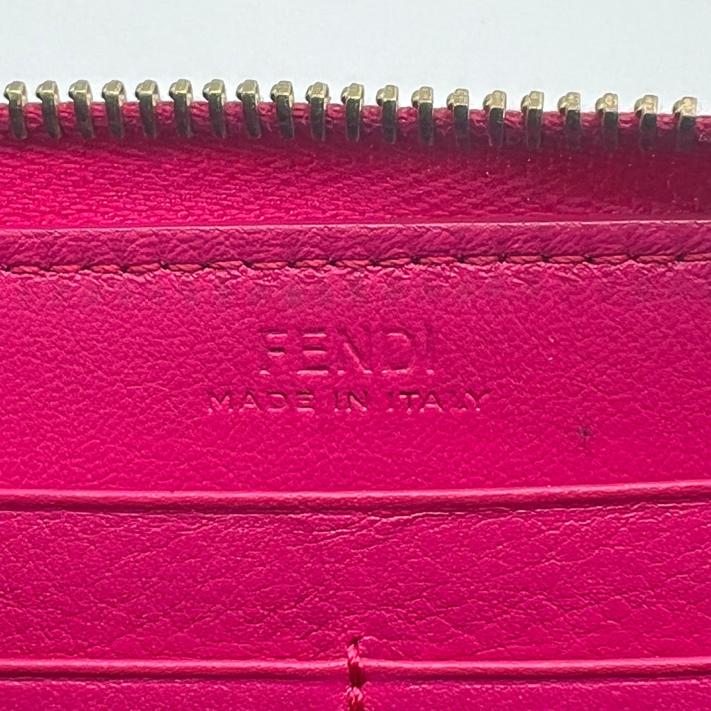 Zucca Spalmati FF Multicolor Zip Around Wallet Multicolor Fuchsia W21514