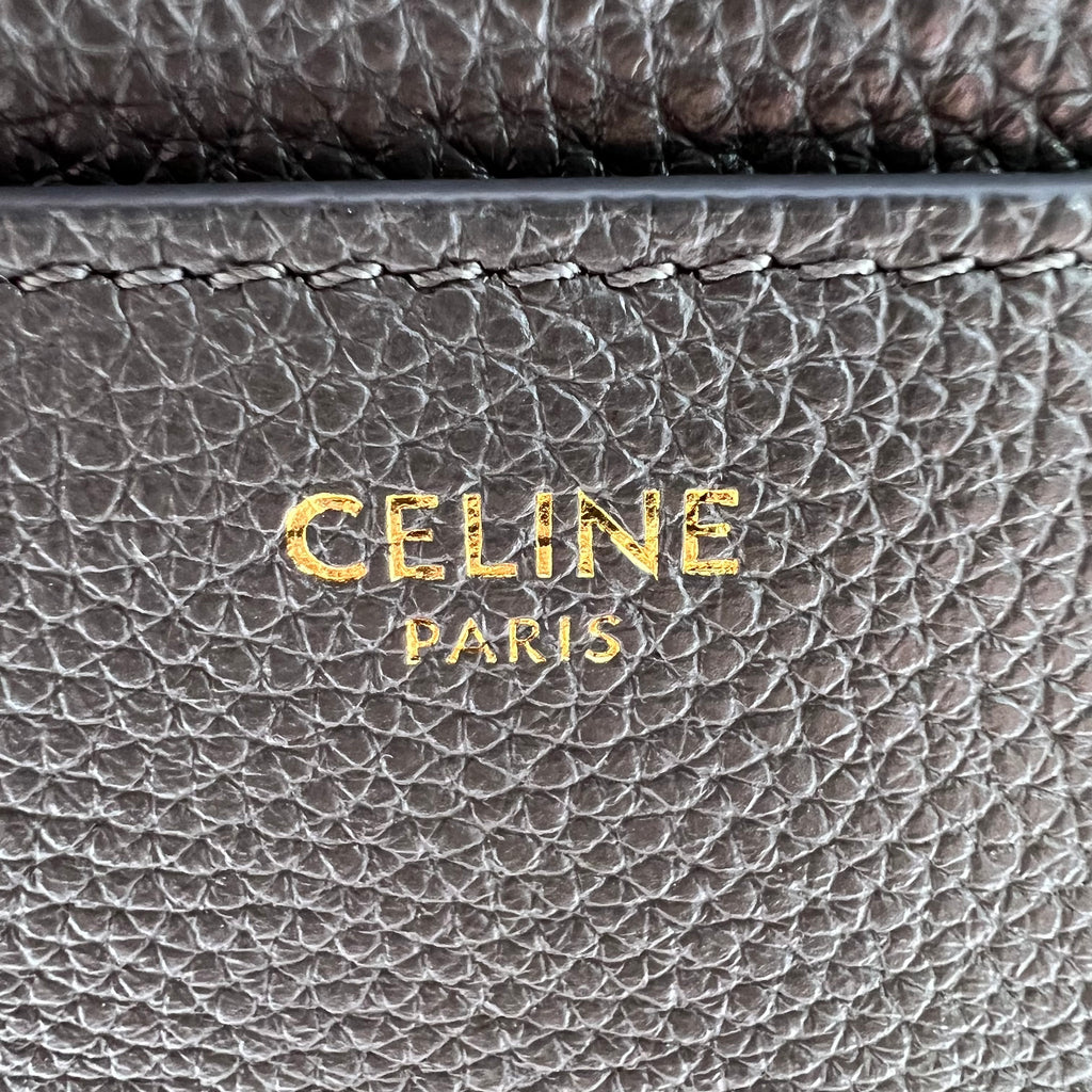Grained Calfskin Medium 16 Top Handle Bag Grey B22221