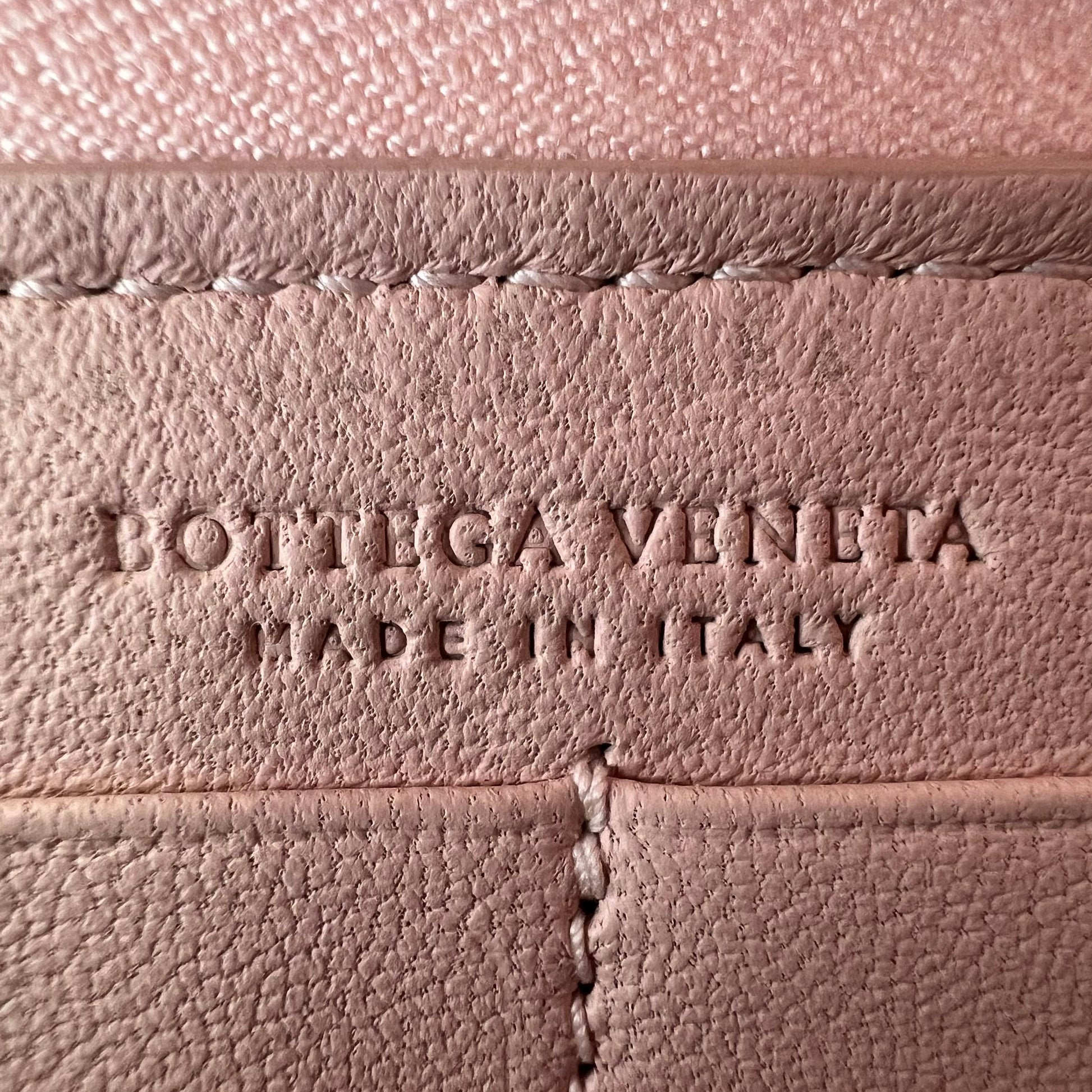 Metallic Nappa Intrecciato Zip Around Wallet Pink W21599