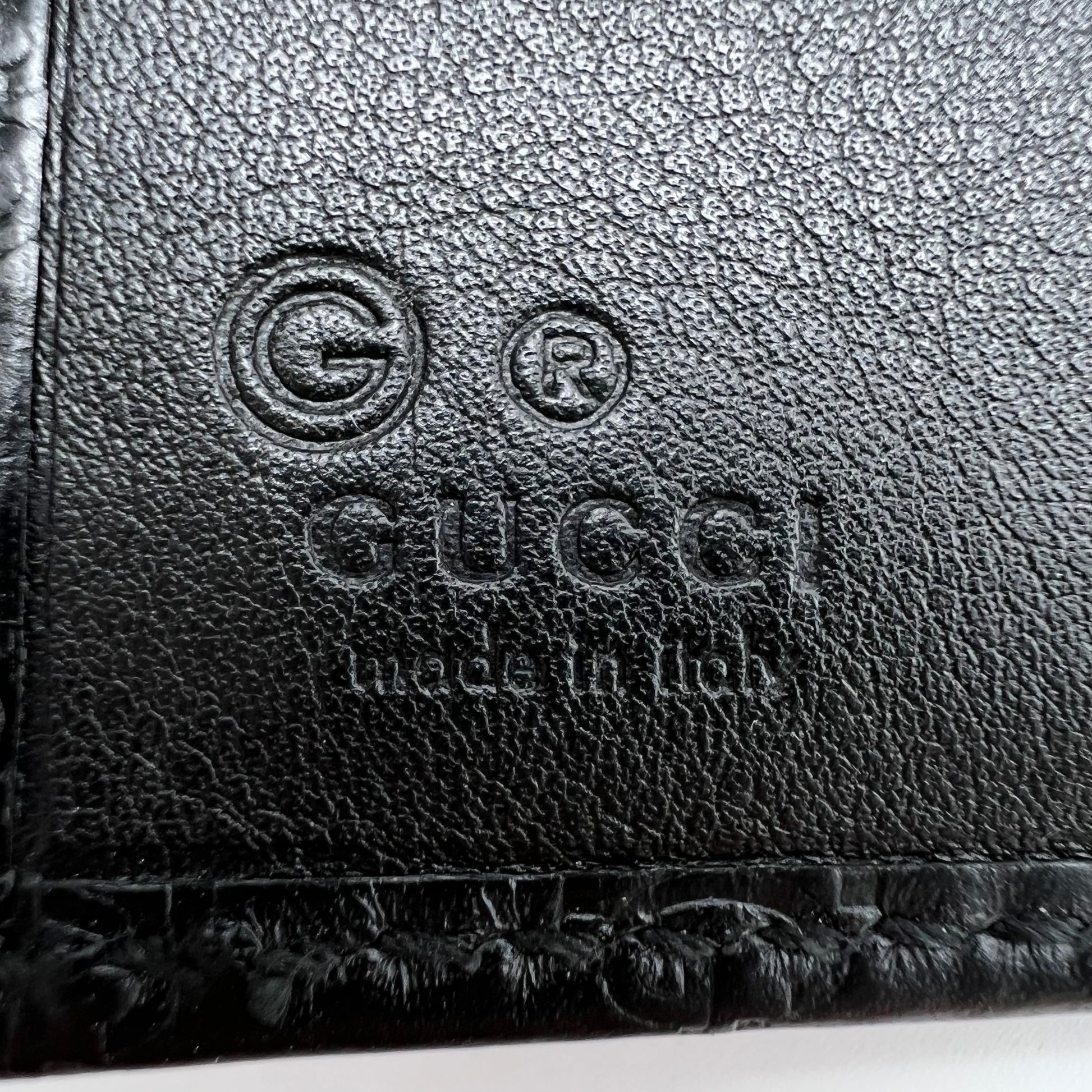 Gucci Microguccissima Leather Trifold Wallet (Black) W21641