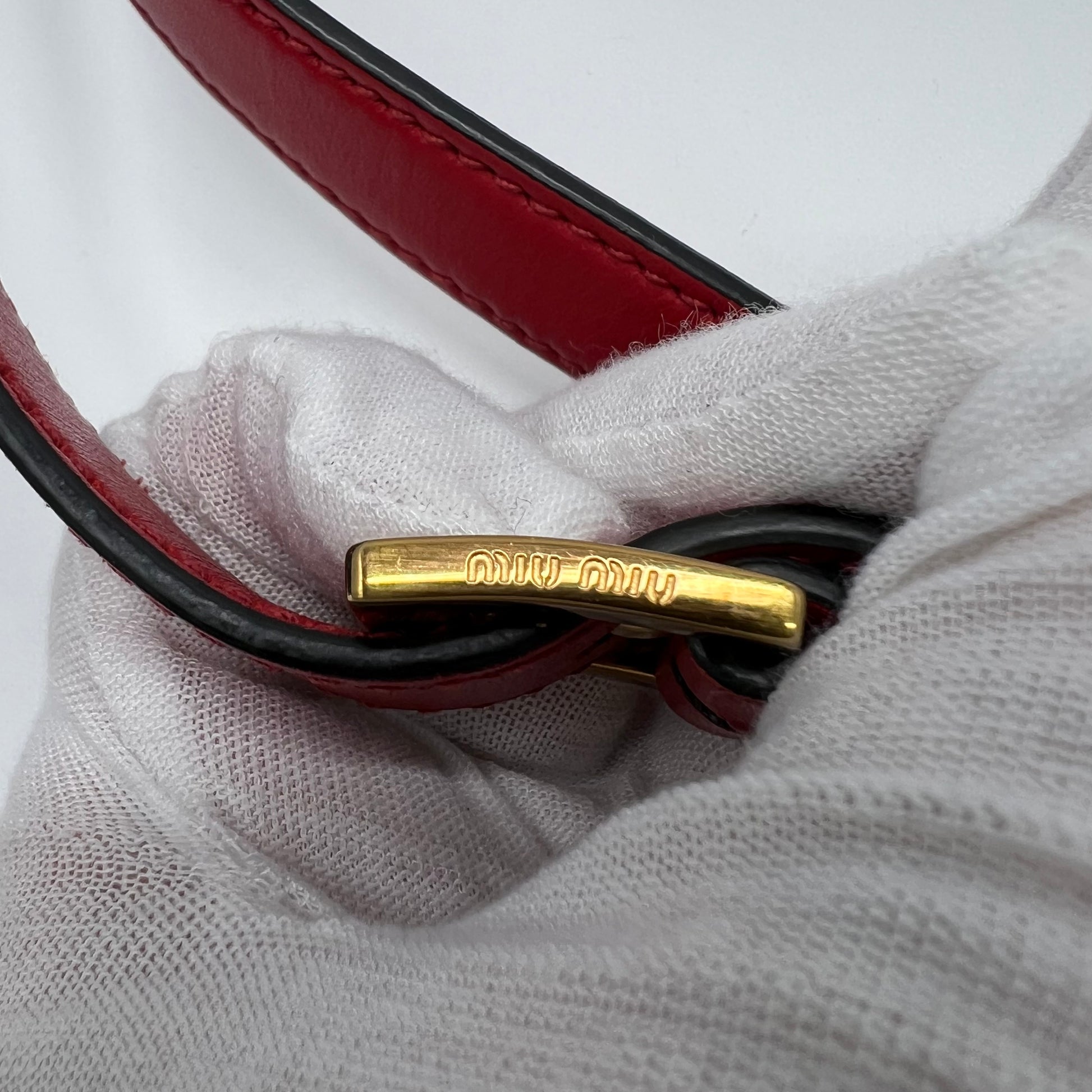 Miu Lady leather handbag