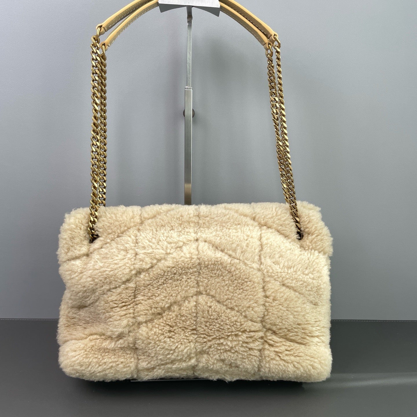 Saint Laurent Loulou Teddy  Shearling Medium Shoulder Bag LDZ0007