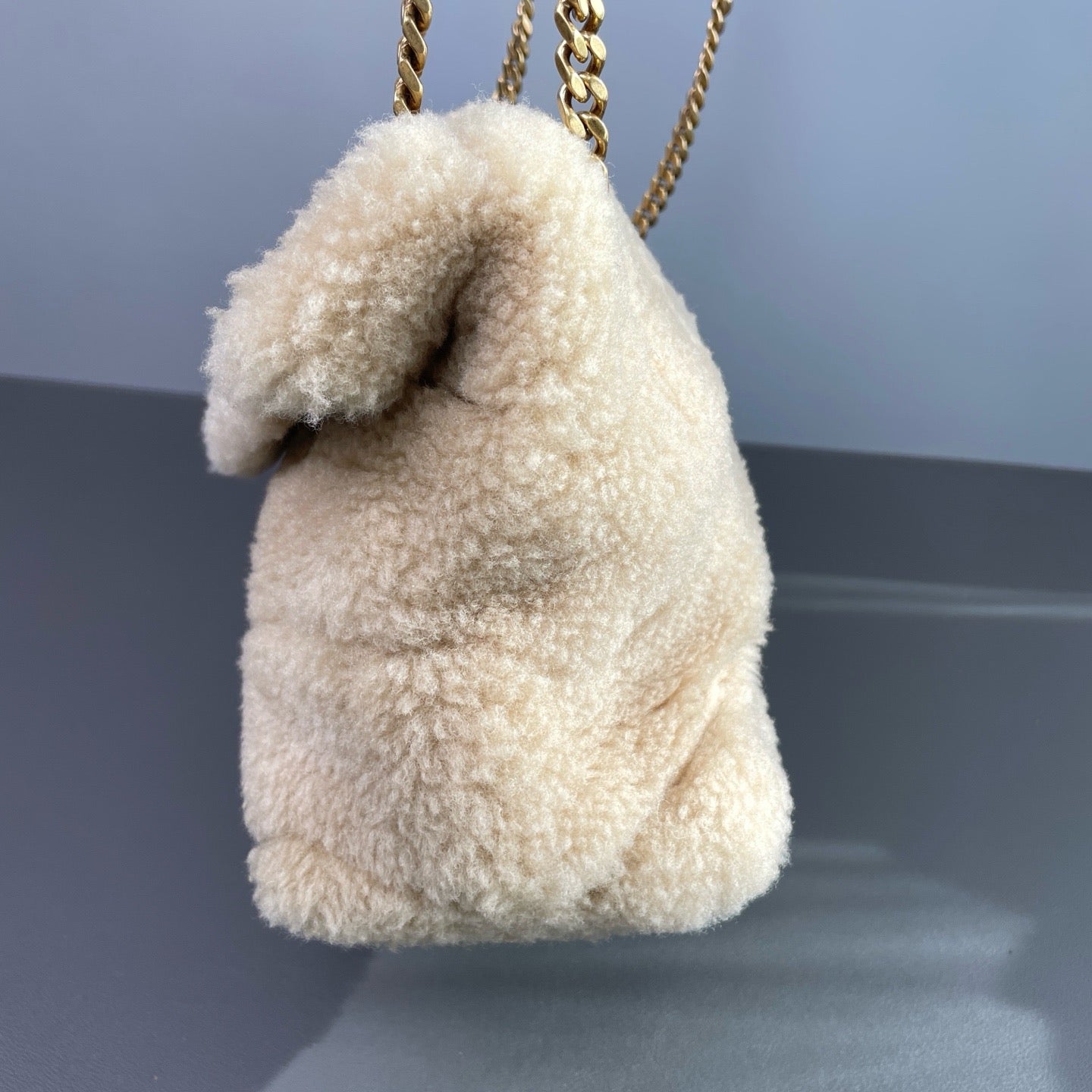 Saint Laurent Loulou Teddy  Shearling Medium Shoulder Bag LDZ0007