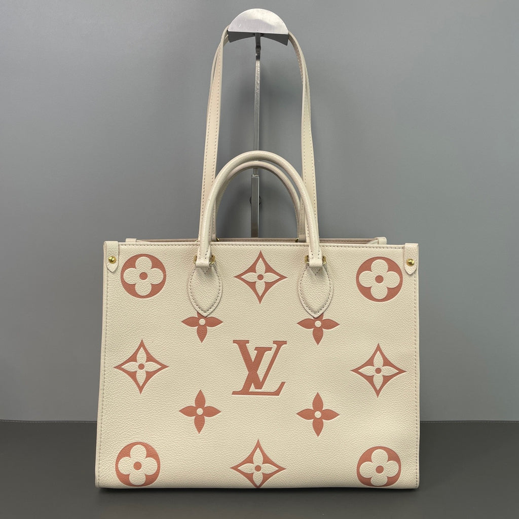Louis Vuitton OnTheGo MM Tote Bag (Spring 2023 Strawberry Milk Monogram Empreinte) LDZ0015