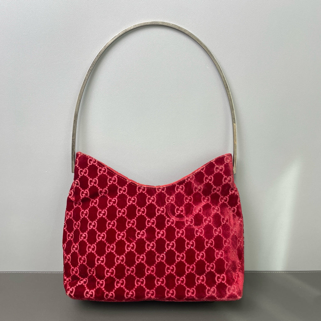 Gucci GG Velvet Metal Handle Hobo Bag (Vintage) LDZ0028
