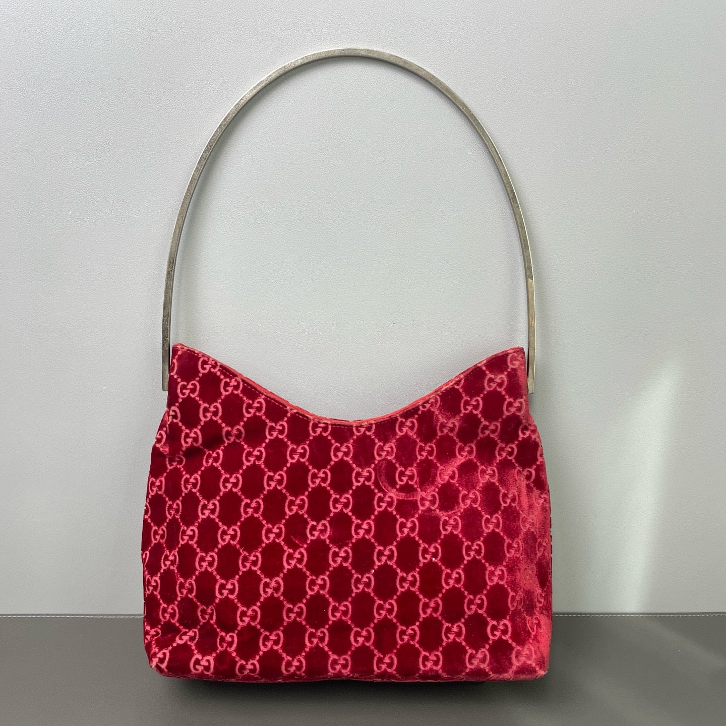Gucci GG Velvet Metal Handle Hobo Bag (Vintage) LDZ0028