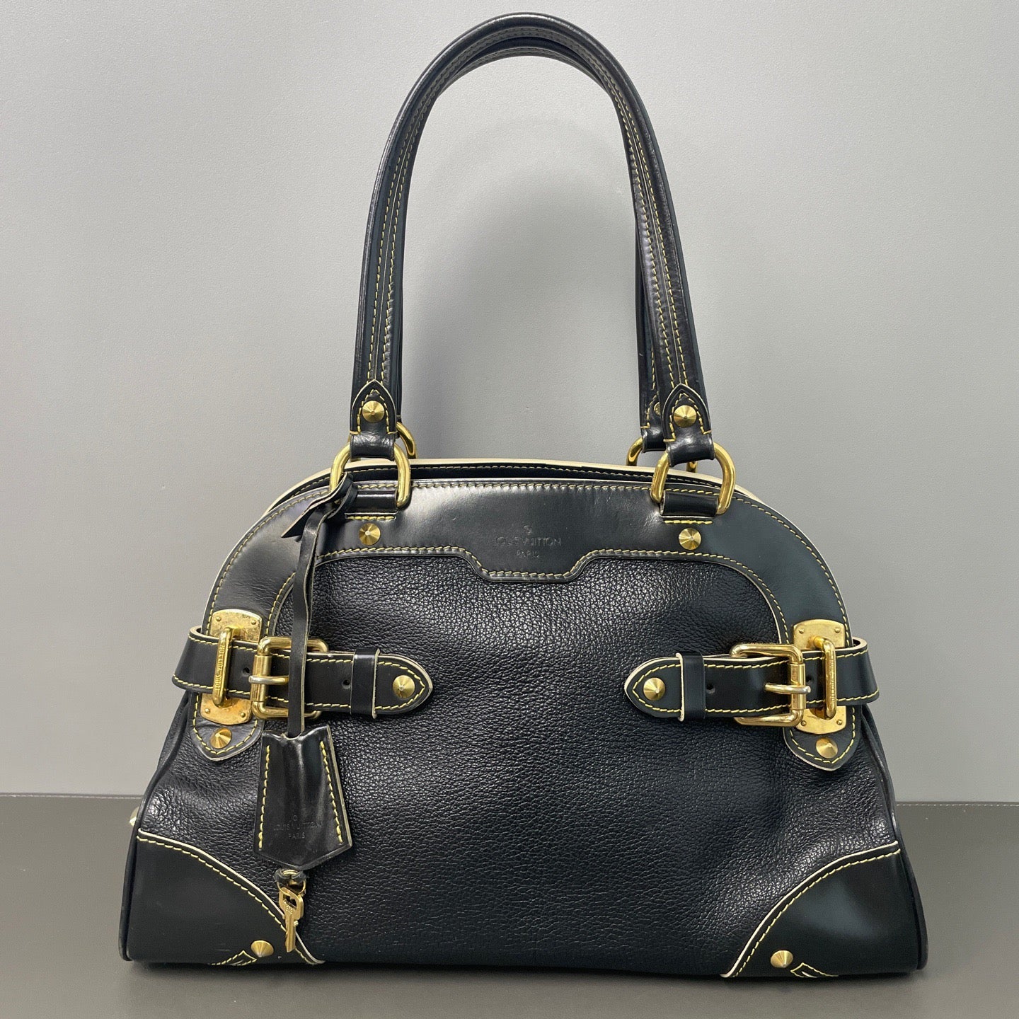 Louis Vuitton Suhali Lockit PM  Handbag (Black Goatskin) LDZ0030