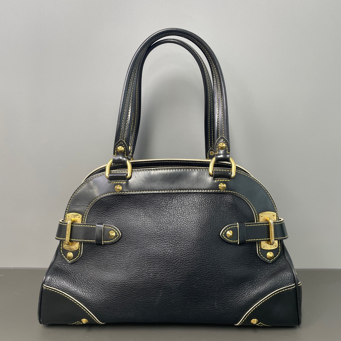 Louis Vuitton Suhali Lockit PM  Handbag (Black Goatskin) LDZ0030