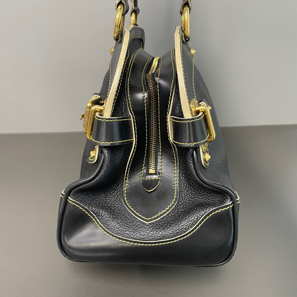 Louis Vuitton Suhali Lockit PM  Handbag (Black Goatskin) LDZ0030