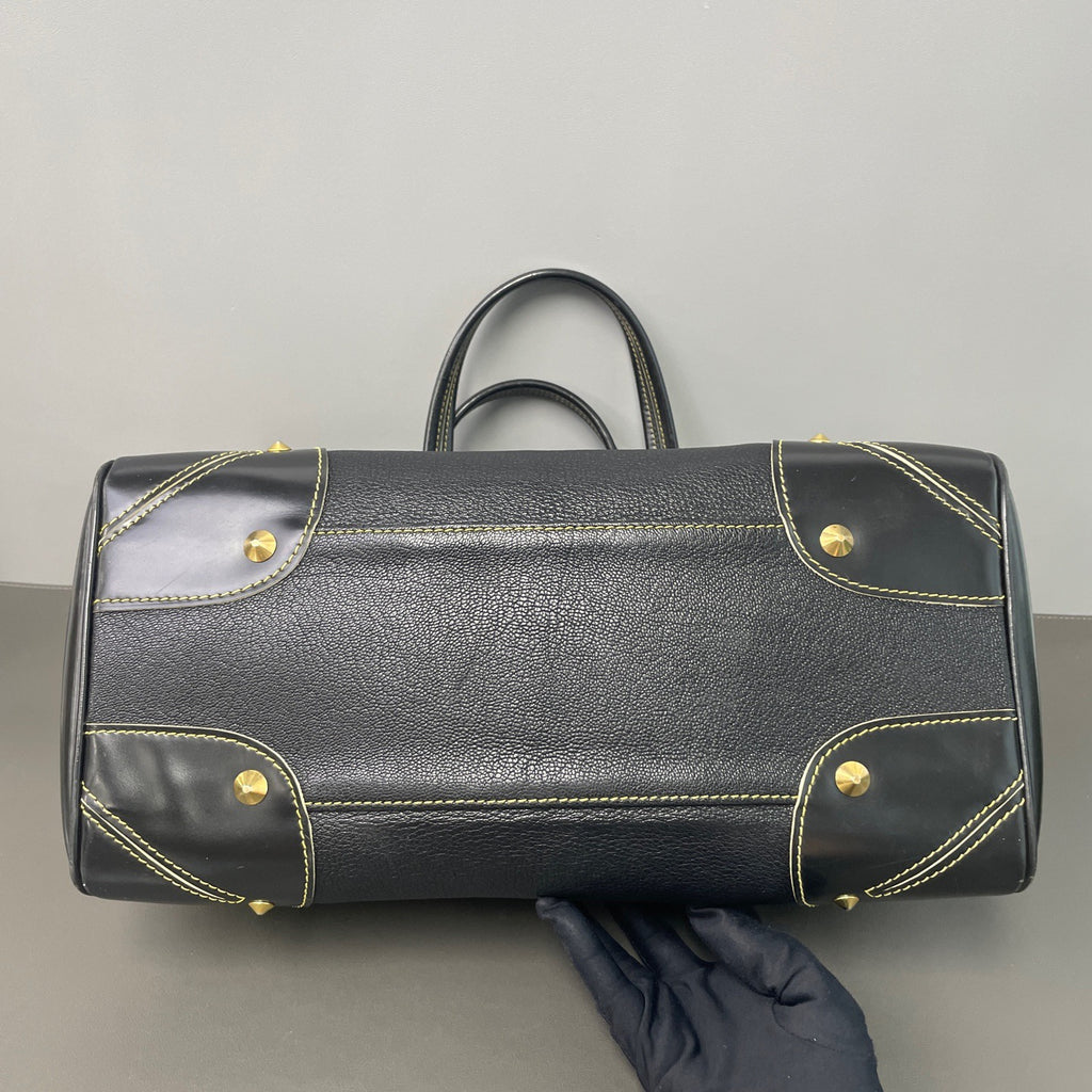 Louis Vuitton Suhali Lockit PM  Handbag (Black Goatskin) LDZ0030