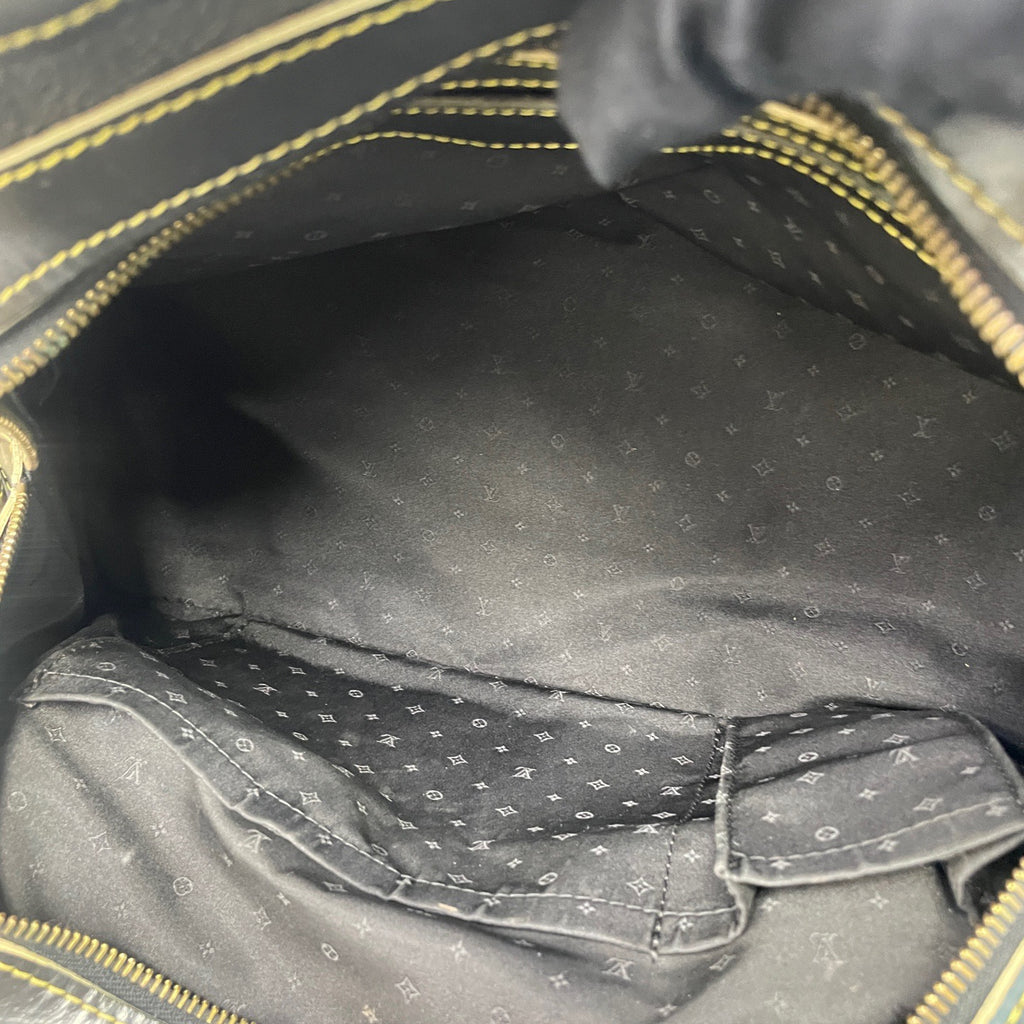 Louis Vuitton Suhali Lockit PM  Handbag (Black Goatskin) LDZ0030