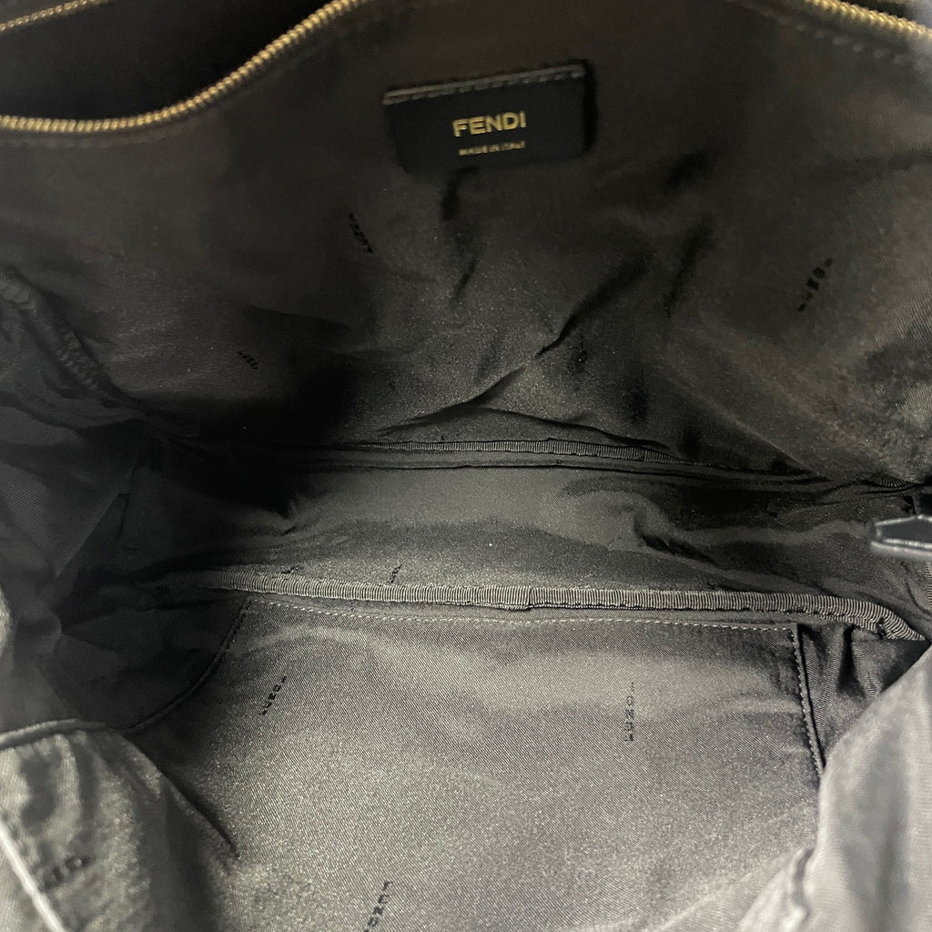 Fendi FF Logo Studded Nylon & Leather Backpack  LDZ0031
