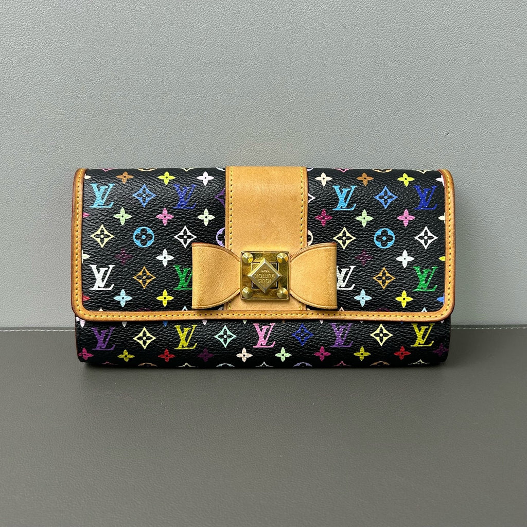 Louis Vuitton Sarah Noeud Wallet  (Black Monogram Multicolore LDZ0034