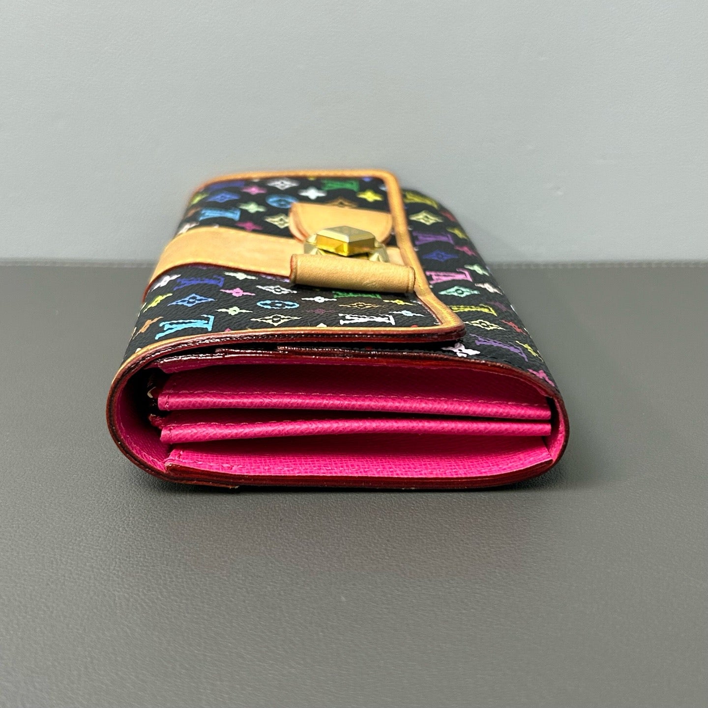Louis Vuitton Sarah Noeud Wallet  (Black Monogram Multicolore LDZ0034