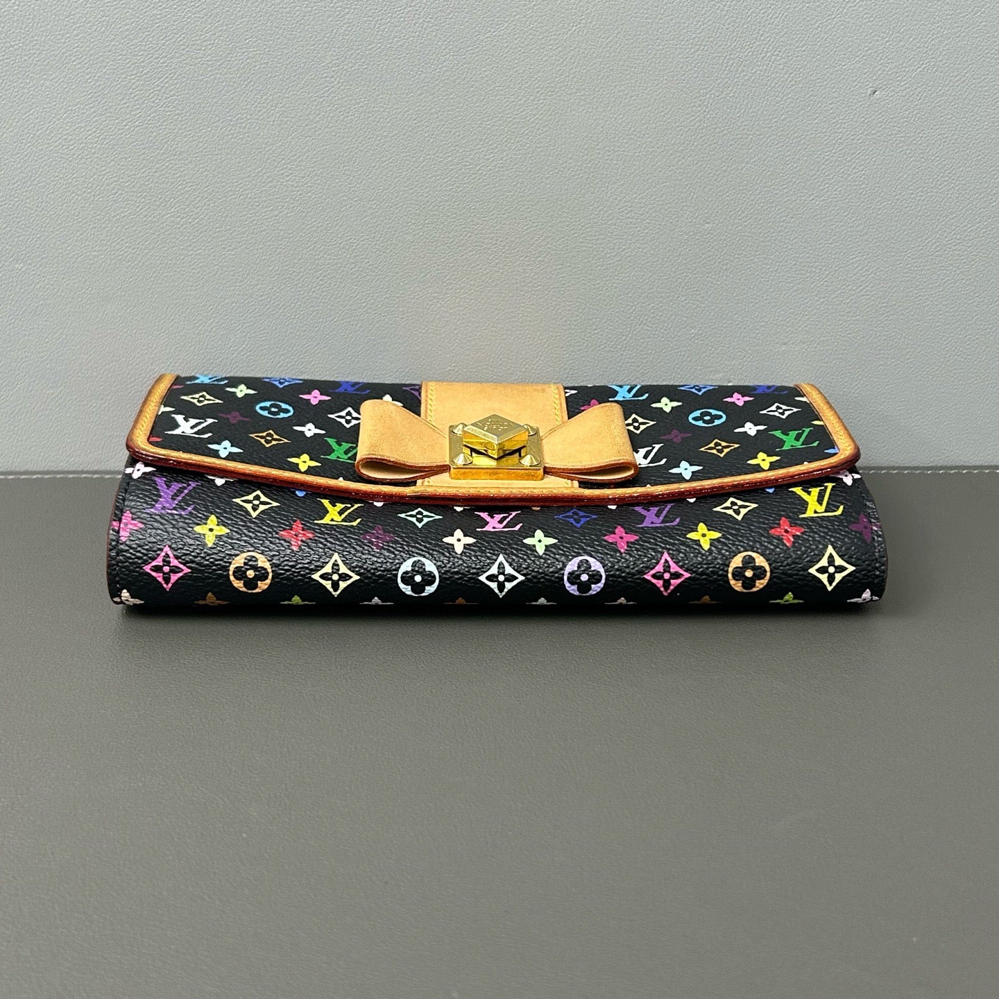 Louis Vuitton Sarah Noeud Wallet  (Black Monogram Multicolore LDZ0034