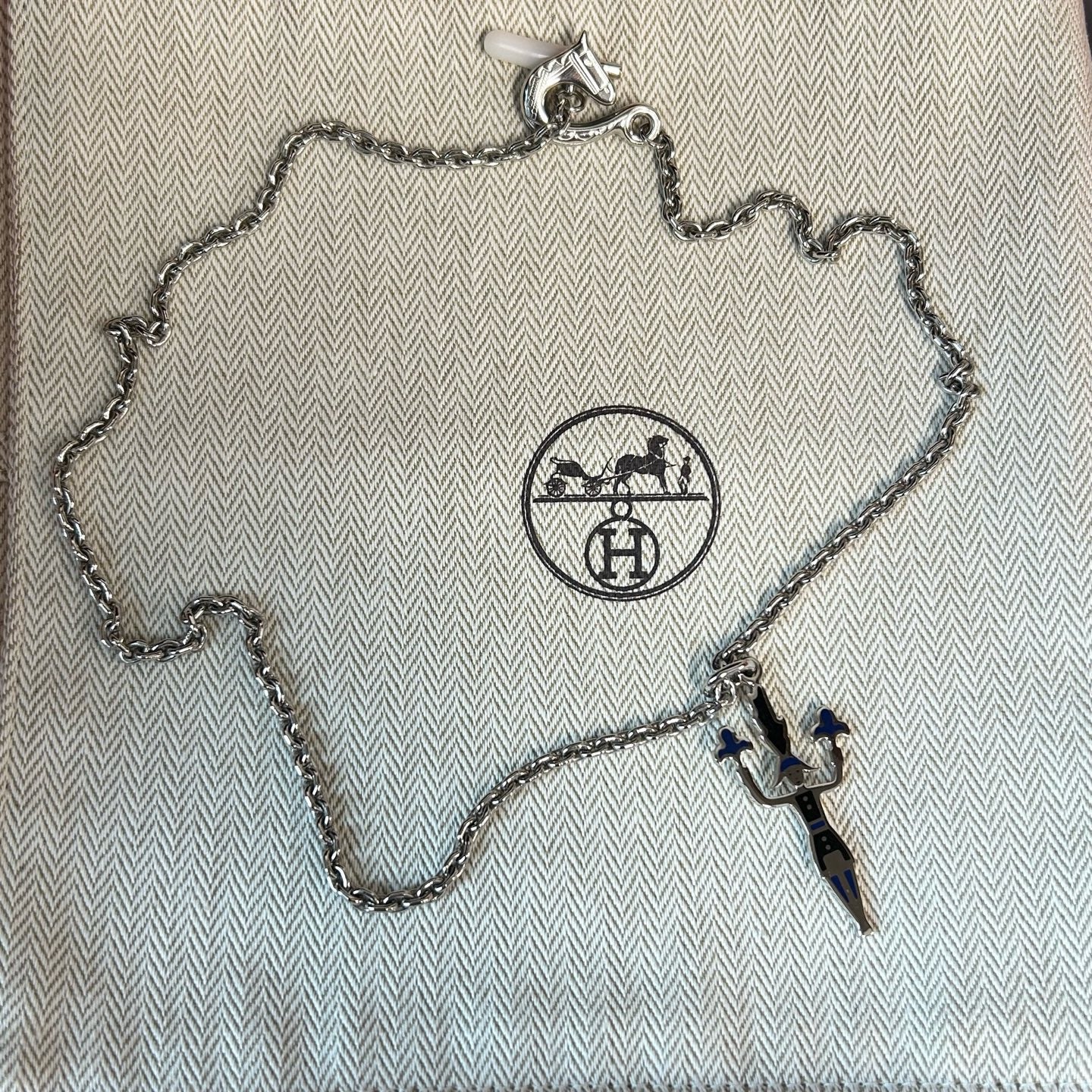 Hermès Le Clown / Acrobate Enamel Pendant Necklace LDZ0045