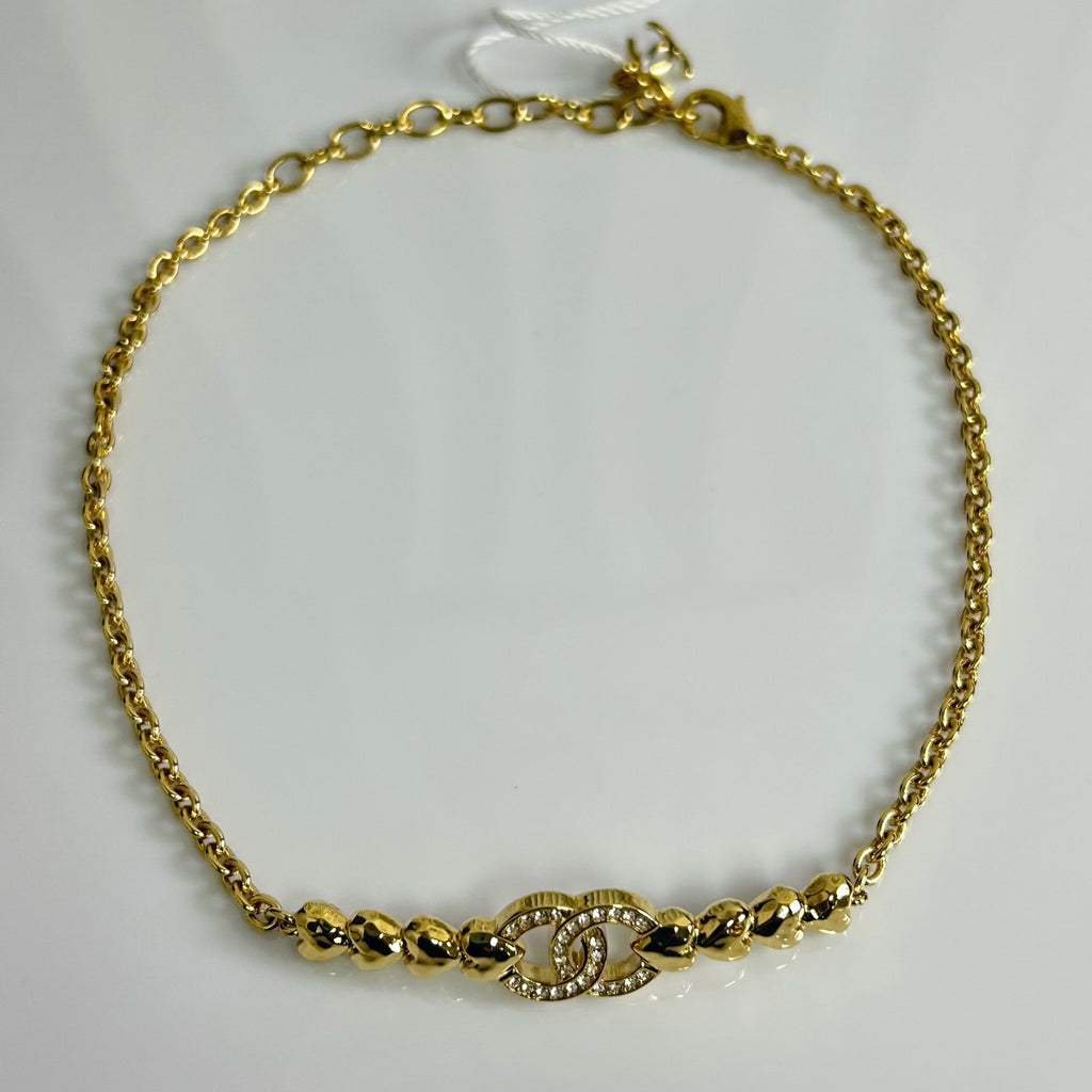 Chanel CC Logo Crystal Choker Necklace LDZ0046