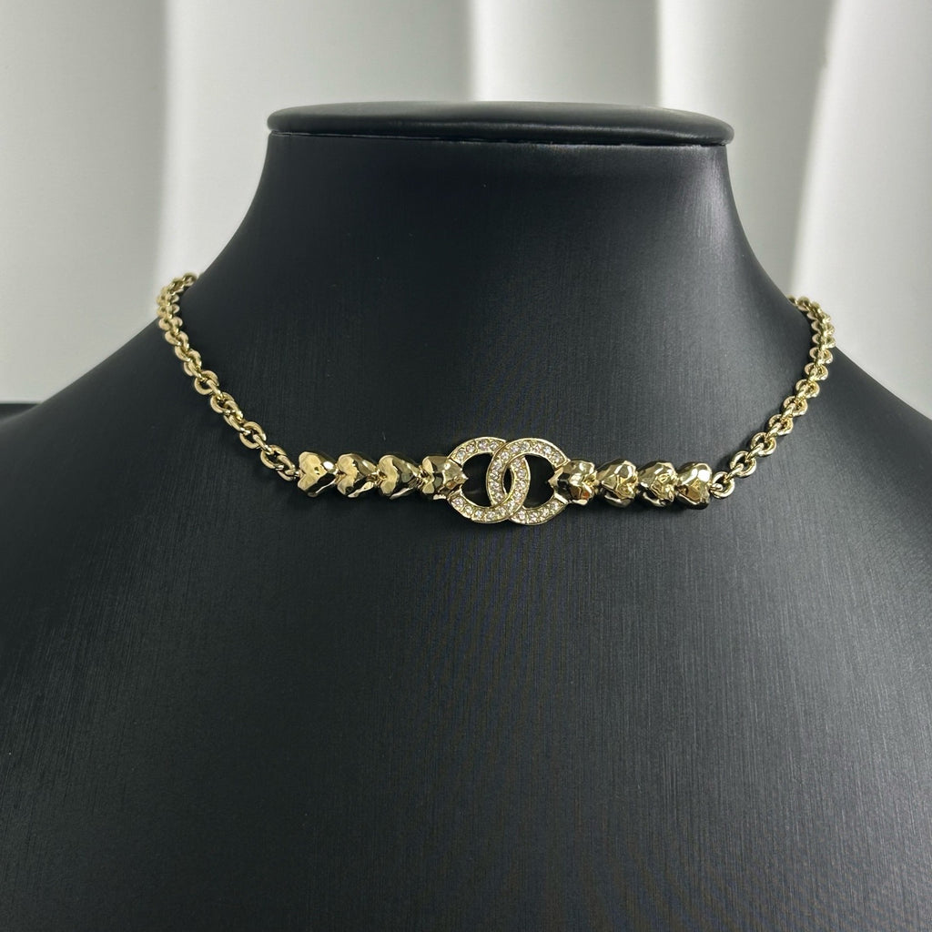 Chanel CC Logo Crystal Choker Necklace LDZ0046