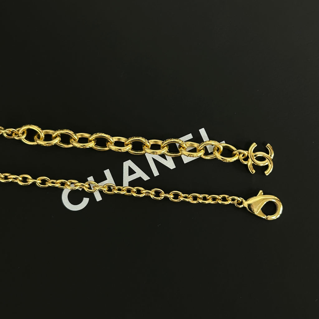 Chanel Black & Gold CC Star Crystal Necklace LDZ0047