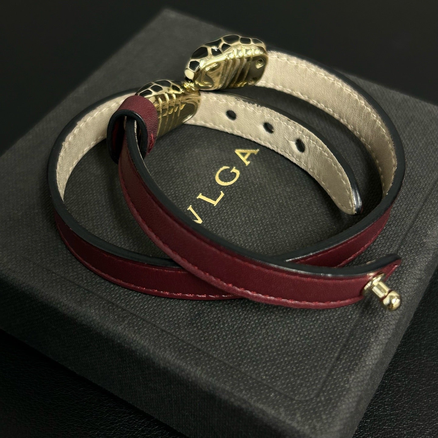 BVLGARI Serpenti Forever Two-Coil Leather Bracelet LDZ0052