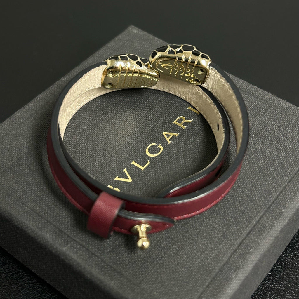 BVLGARI Serpenti Forever Two-Coil Leather Bracelet LDZ0052