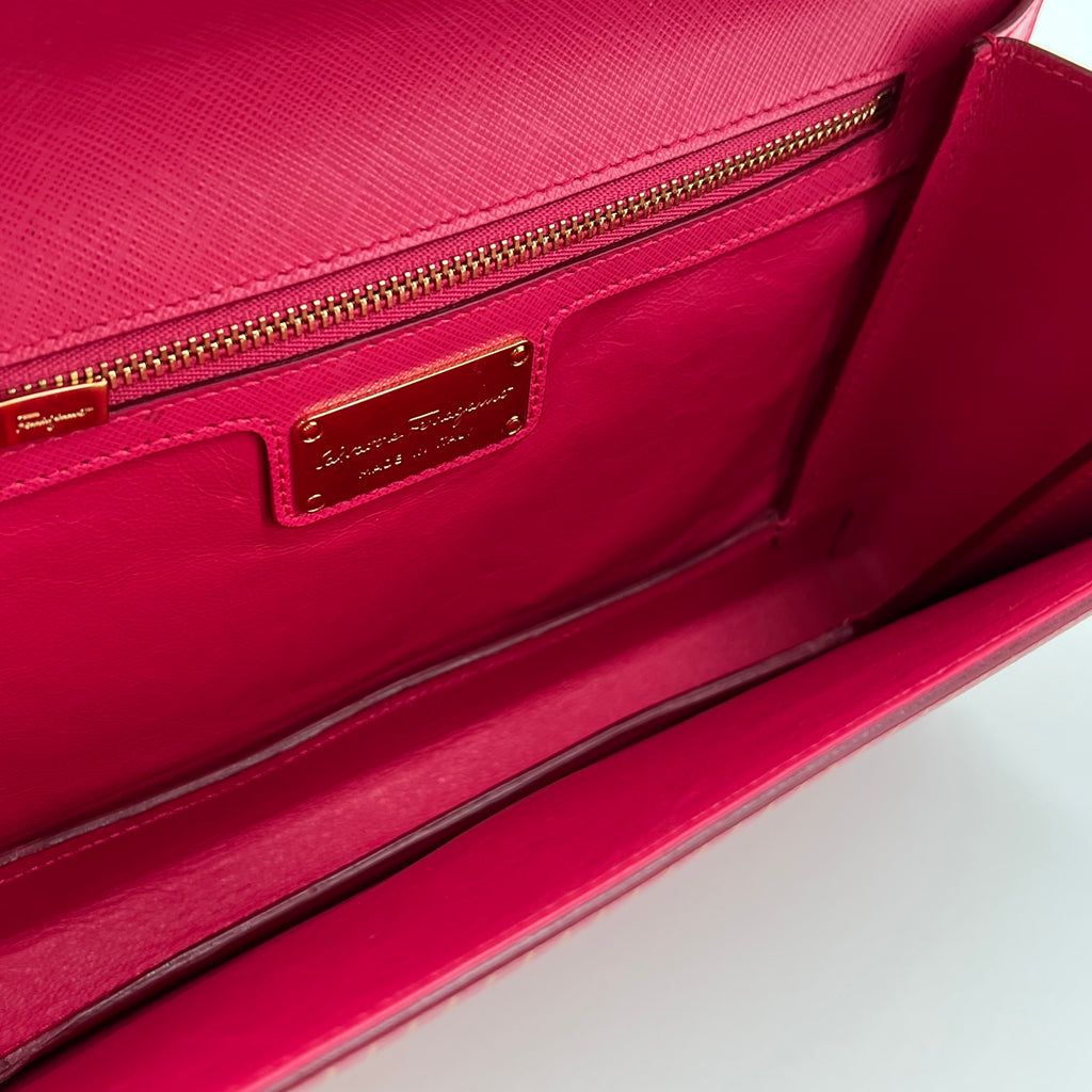 SALVATORE FERRAGAMO PINK VARA BOW crossbody bag B22382