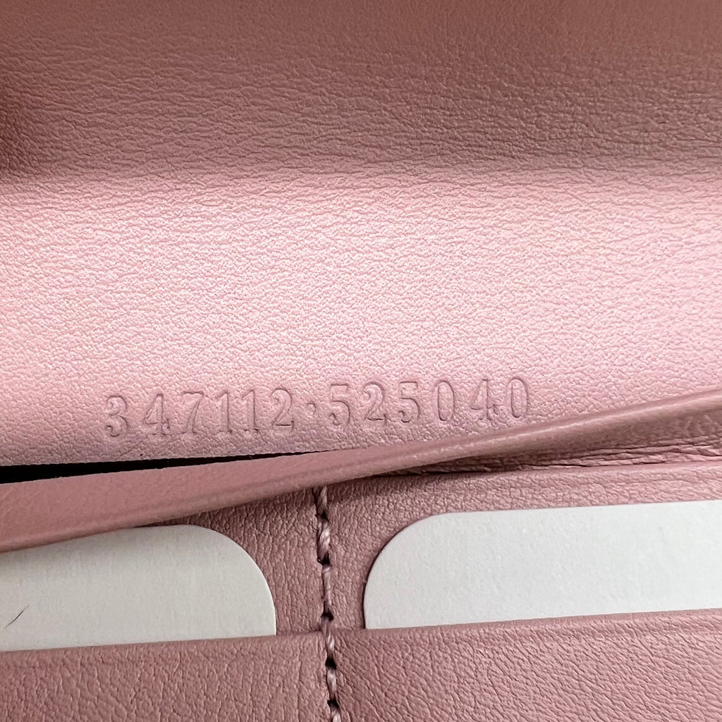 Gucci baby pink leather continental flap wallet W21807
