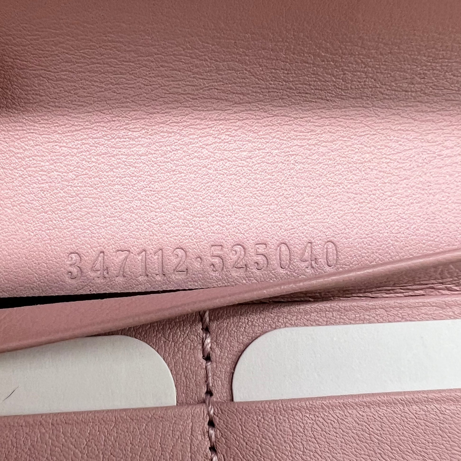 Gucci baby pink leather continental flap wallet W21807