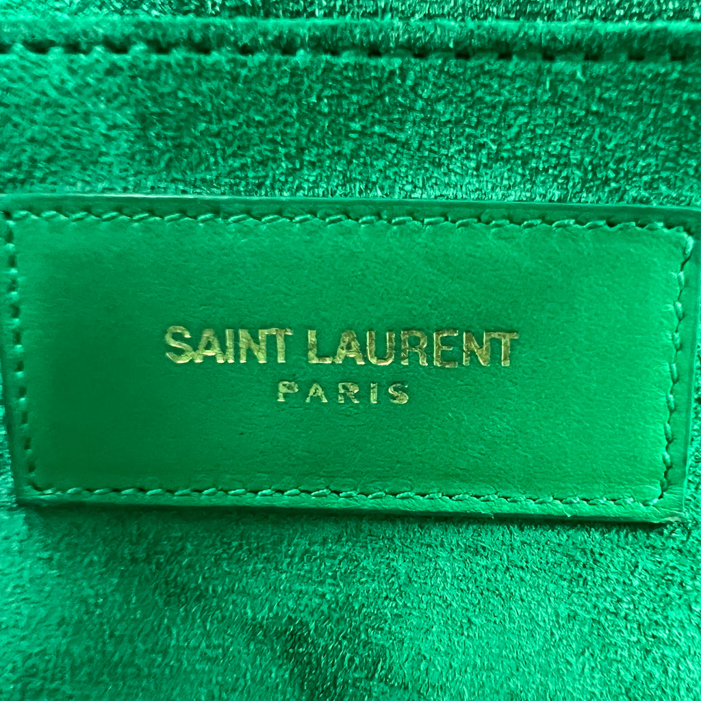 Yves Saint Laurent Green Calfskin Leather Ligne Y Clutch Bag W21772