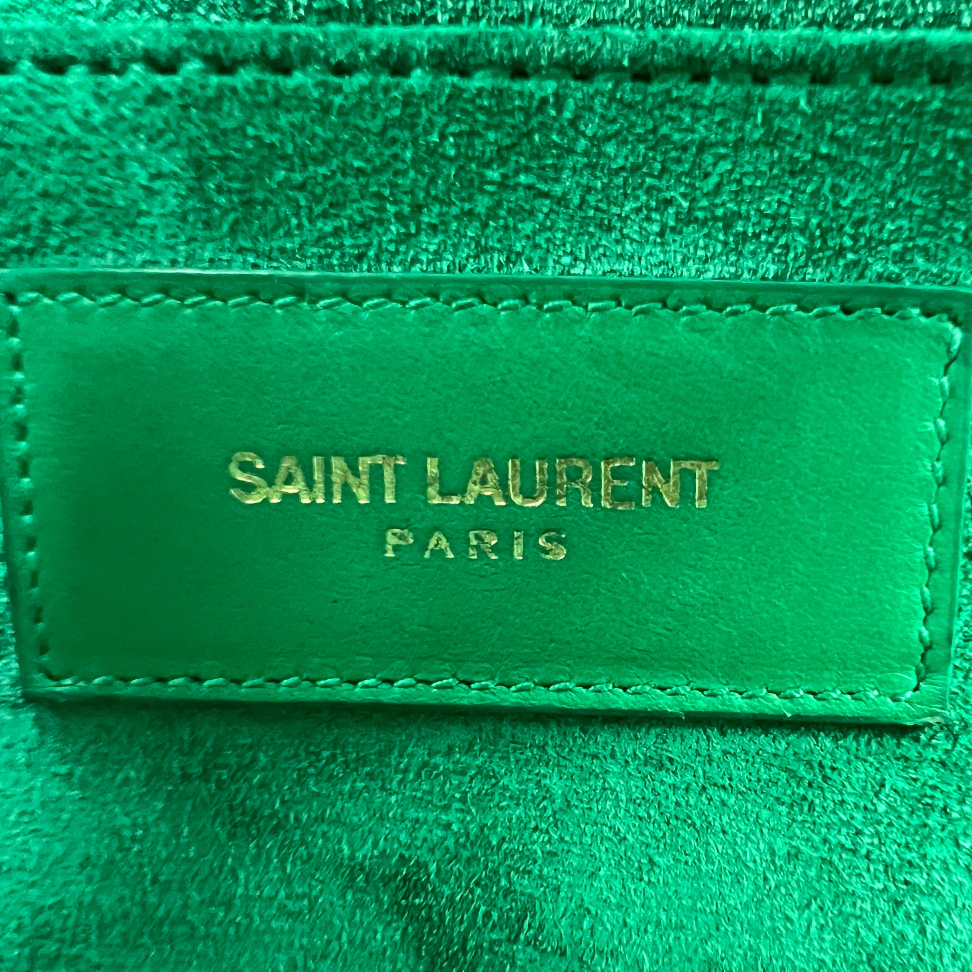 Yves Saint Laurent Green Calfskin Leather Ligne Y Clutch Bag W21772