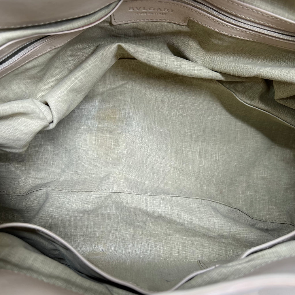 Bvlgari Bvlgari Off-White Leather Chandra Hobo twins B21043